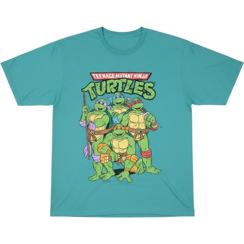 Teenage Mutant Ninja Turtles Boys Graphic Tee Teal Green TMNT Shirt Kids